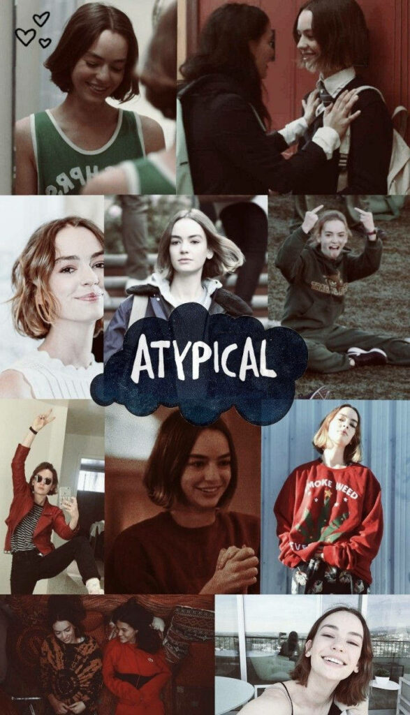Casey from Atypical collage wallpaper showcasing expressive scenes capturing her dynamic journey