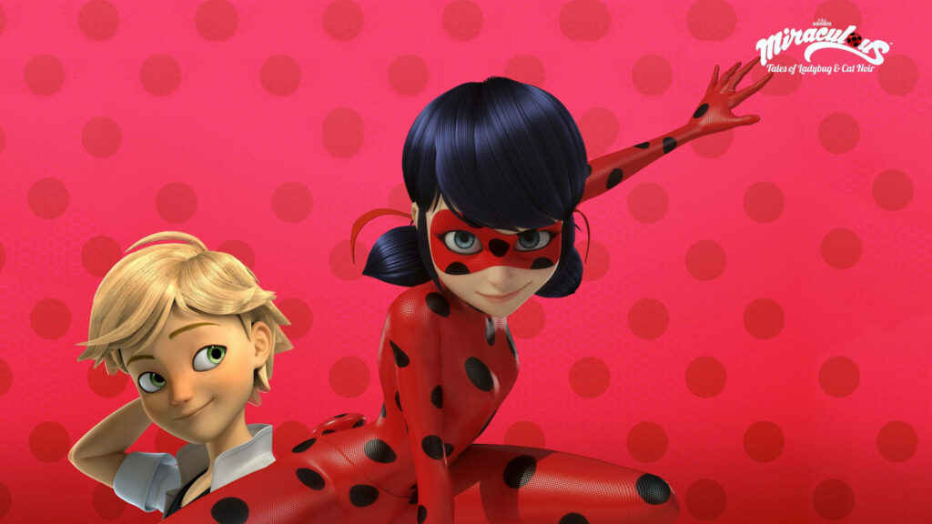 Parisian Romance with Adrien and Miraculous Ladybug Wallpaper