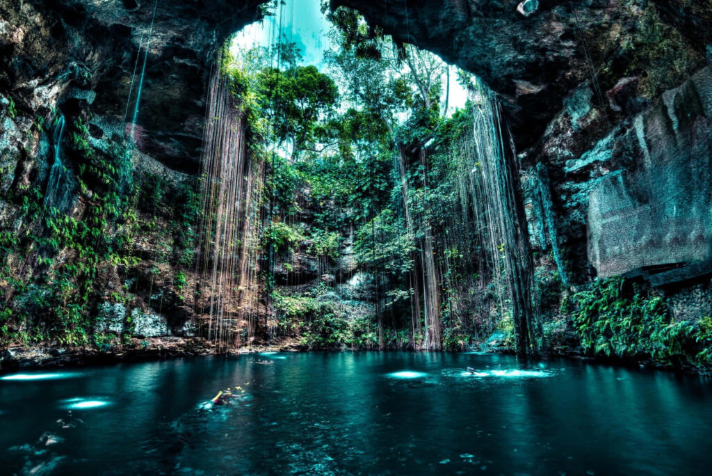 Enchanted Cave Wallpaper: Serene Pool & Ethereal Sunlight