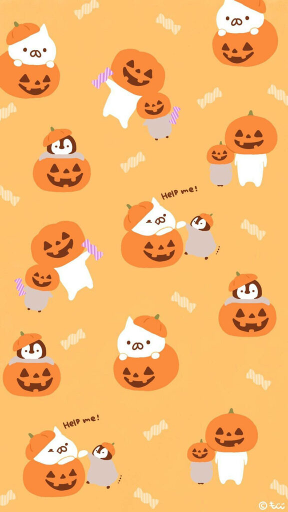Spooktacularly Adorable: Get into the Halloween Spirit with this Cute Phone! Wallpaper