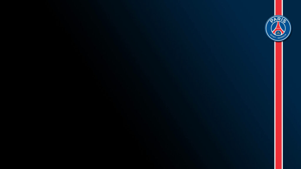 Parisian Majesty: A Minimal Blue Wallpaper Featuring the PSG Football Club Logo on a Dark Midnight Blue Background