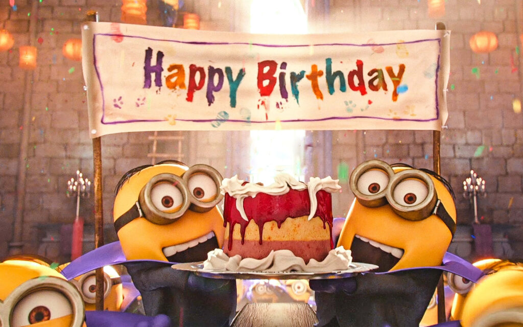 Joyful Minion Celebration: Captivating Minion Birthday Background Snapshot Wallpaper