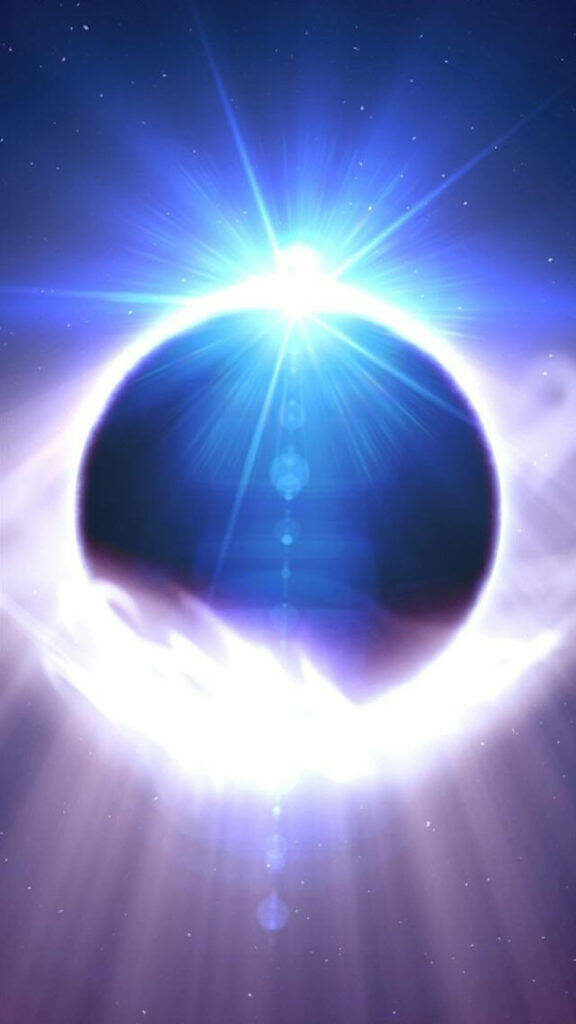 Captivating Solar Eclipse Illuminating a Majestic Space Iphone Background Wallpaper