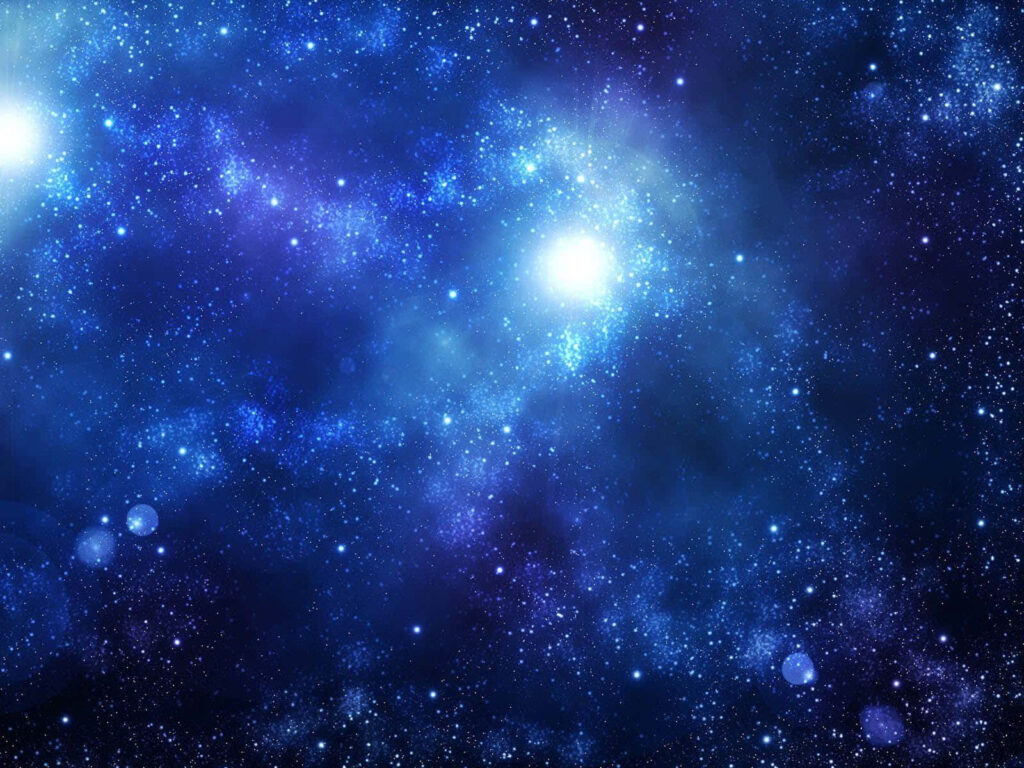 Stunning starry nebula wallpaper with deep blue and radiant white cosmic hues.