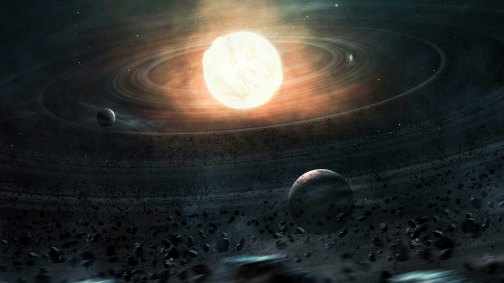 Galactic Fusion: Vibrant Solar System Rhapsody in 4K Wallpaper