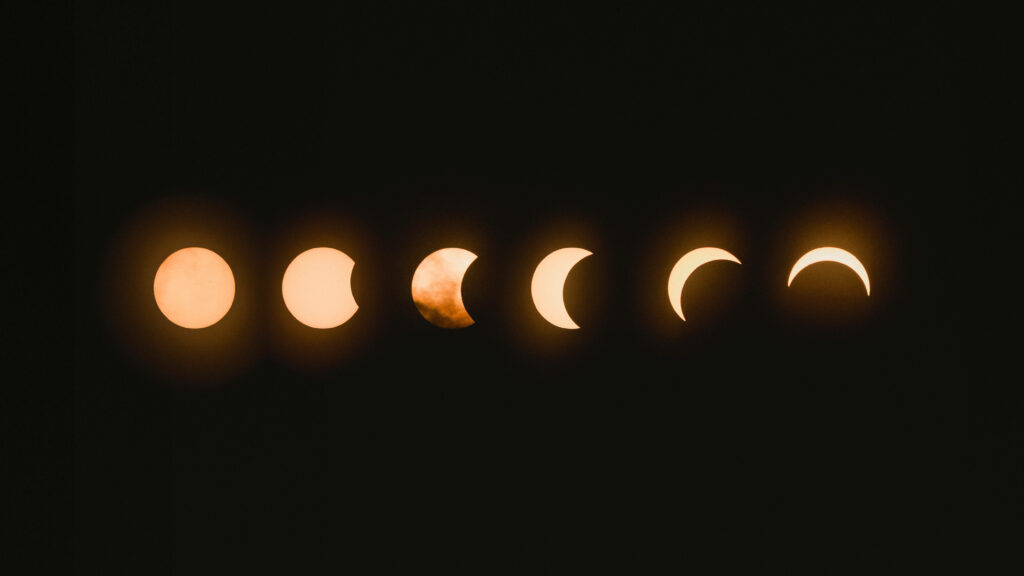 Moon Phases Wallpaper: Serene Dark Sky Background Art