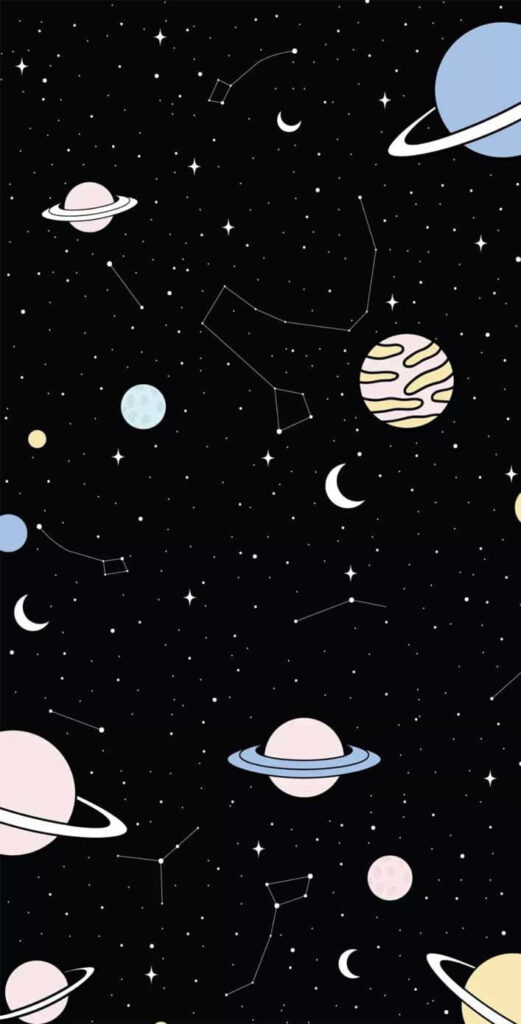 Mesmerizing Night Sky Wallpaper: Planets & Constellations Design