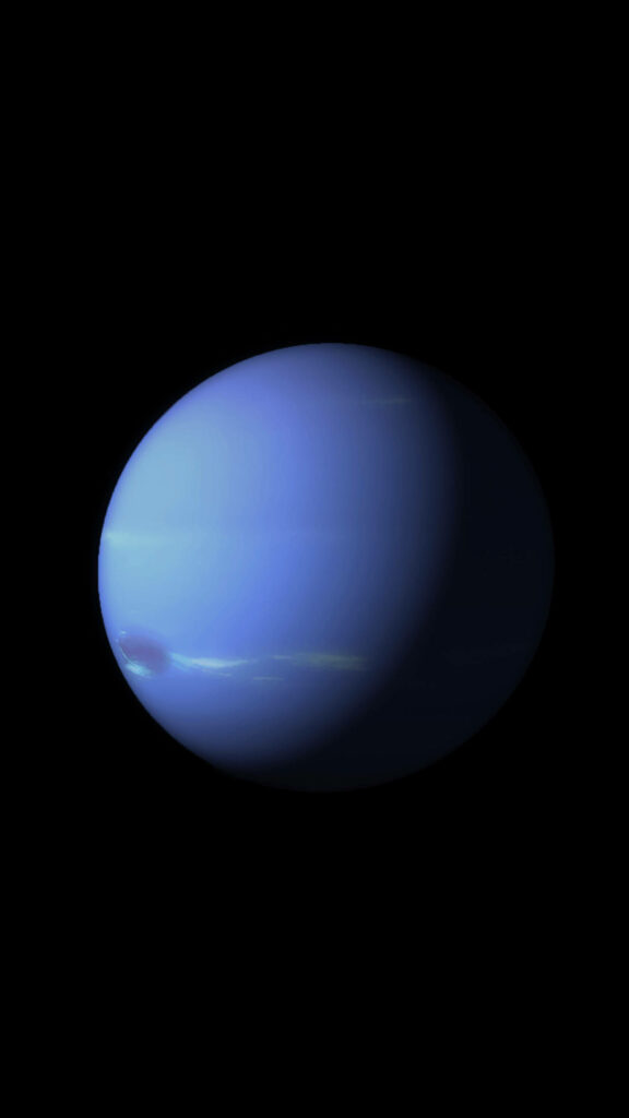 Neptune's Celestial Majesty: A mesmerizing digital depiction of the distant planet as an iOS 16 masterpiece Wallpaper
