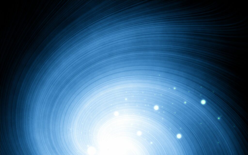 Celestial Crater Abstract Wallpaper: Bright Light & Swirling Blues