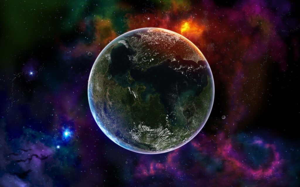 Awe-inspiring Earth: Captivating Cosmic Tapestry in an Enchanting Background Wallpaper