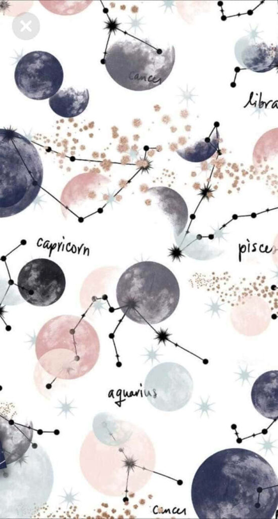 Celestial Zodiac Wallpaper: Pastel Moons, Stars & Constellations
