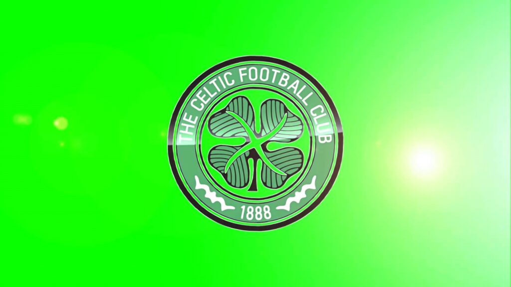 Celtic FC crest with 1888 cloverleaf emblem on vibrant green background highlighting heritage Wallpaper