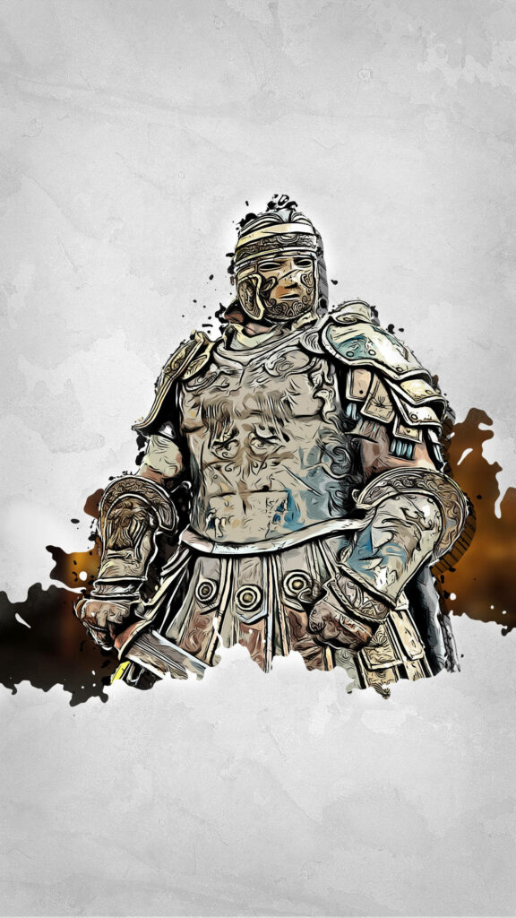 Outlining Honor: Digital Art Depicting a For Honor Centurion as a Phone Background Wallpaper