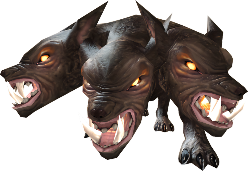 Fierce Cerberus Wallpaper: Mythical Guardian of the Underworld