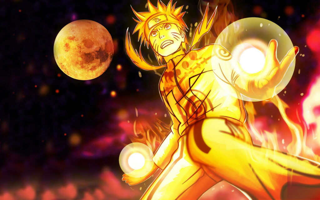 Naruto Ascending: Chakra Mode iPad Wallpaper with Glowing Ball of Light
