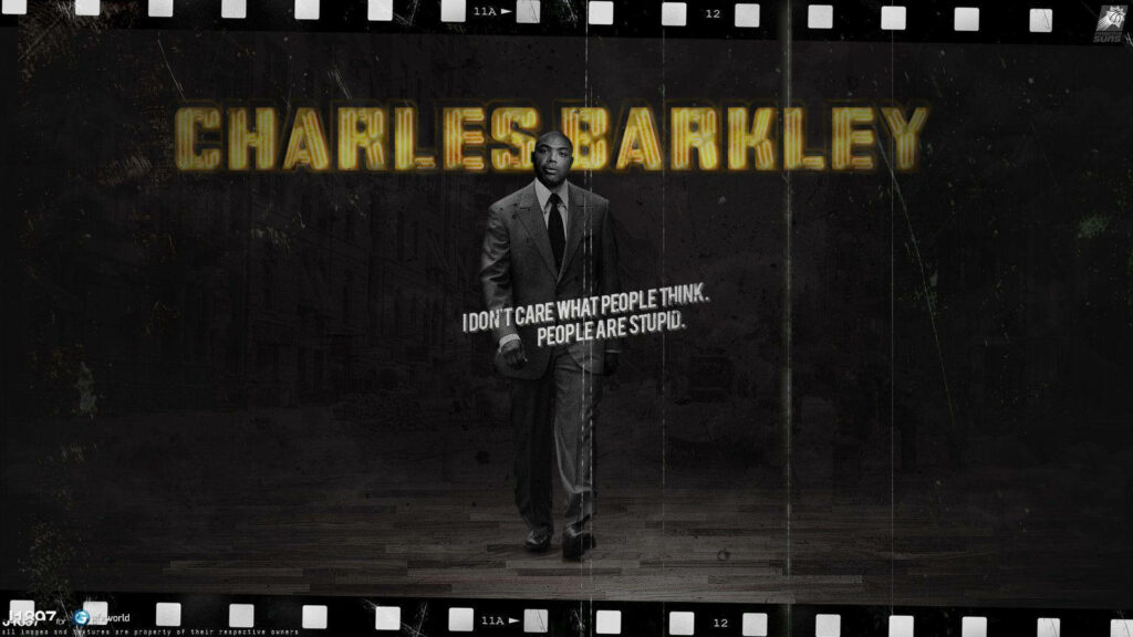 Charles Barkley Wallpaper: Bold Quote & Cinematic Film-Strip Design