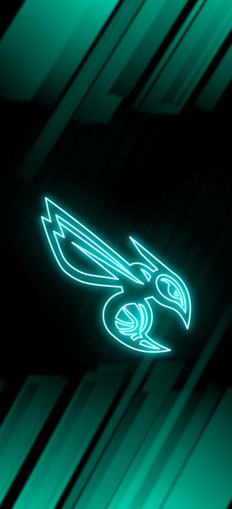 Charlotte Hornets neon green logo on dark geometric background modern energetic wallpaper