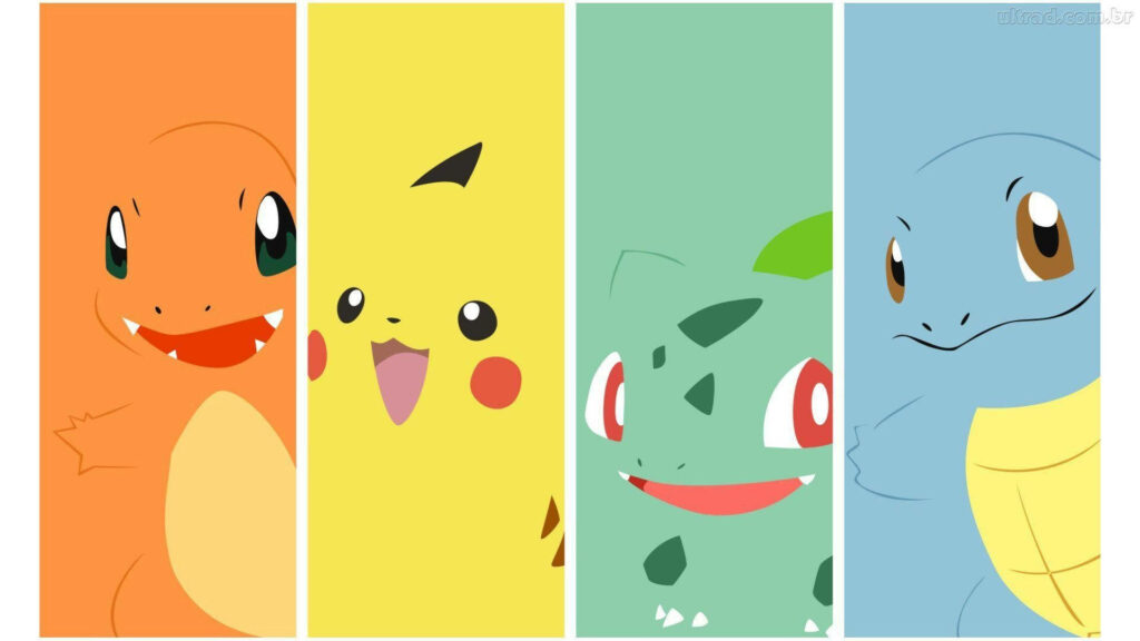 Charmander and Friends: A Digital Tribute with Clean Borders and Serene Tones Wallpaper