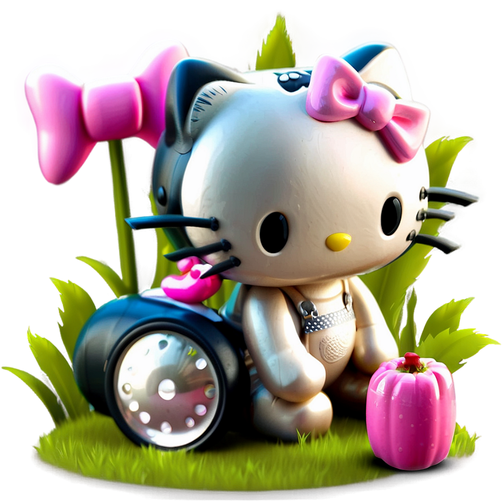Charming 3D Hello Kitty Wallpaper with Whimsical Accents
