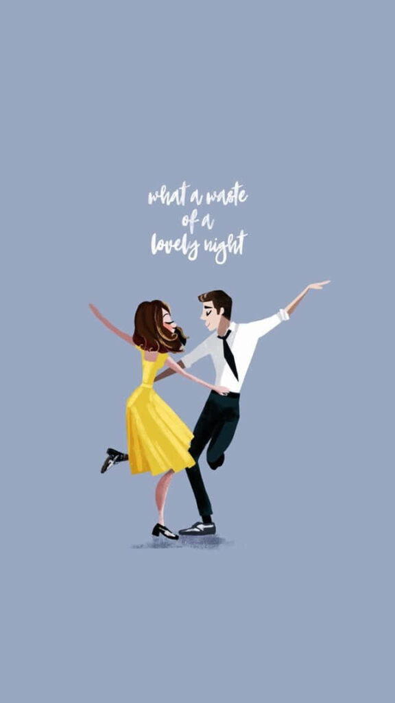 Charming La La Land 4K Wallpaper: Mia & Sebastian Dance at Night