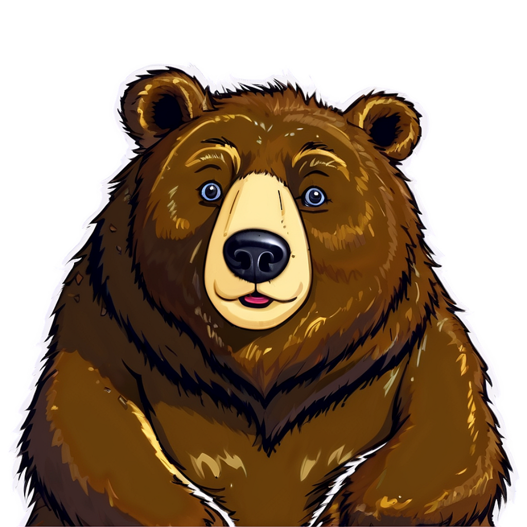Charming Animated Bear Wallpaper on Neutral Background