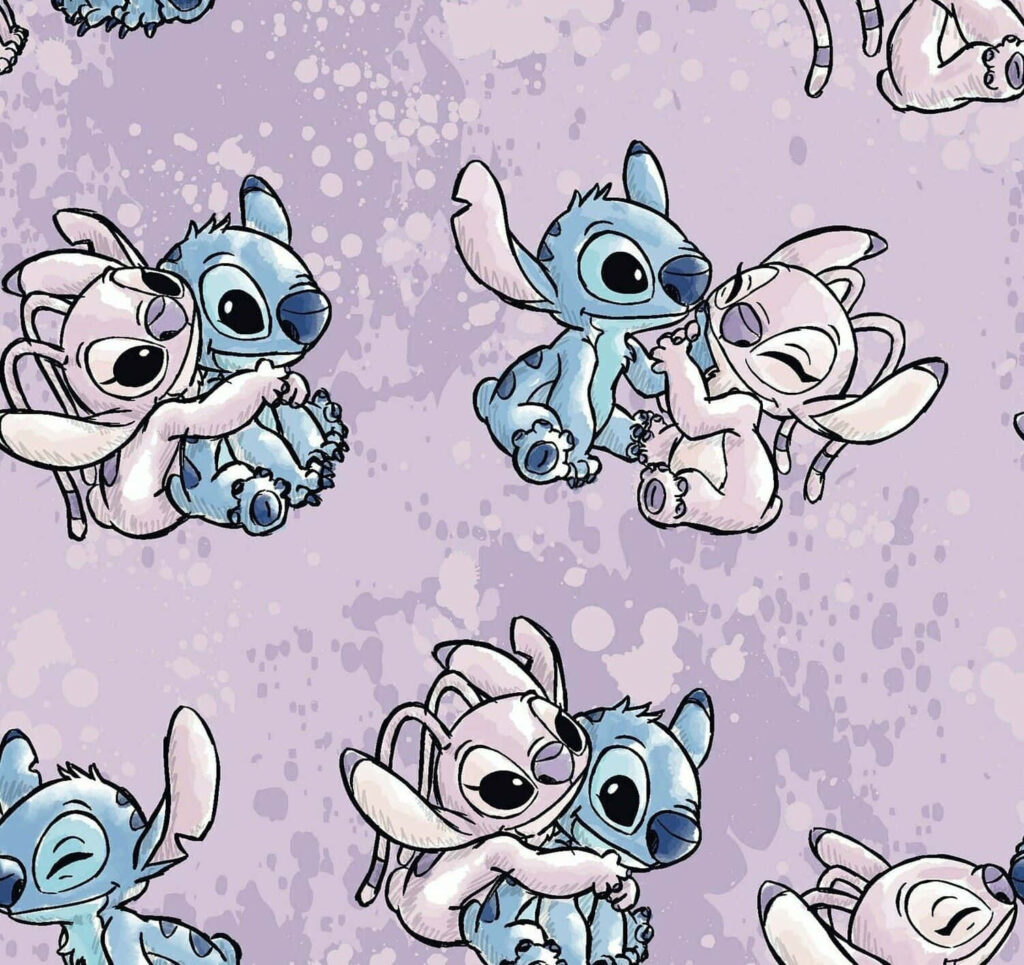 Charming Animated Characters Wallpaper with Soft Pastel Background