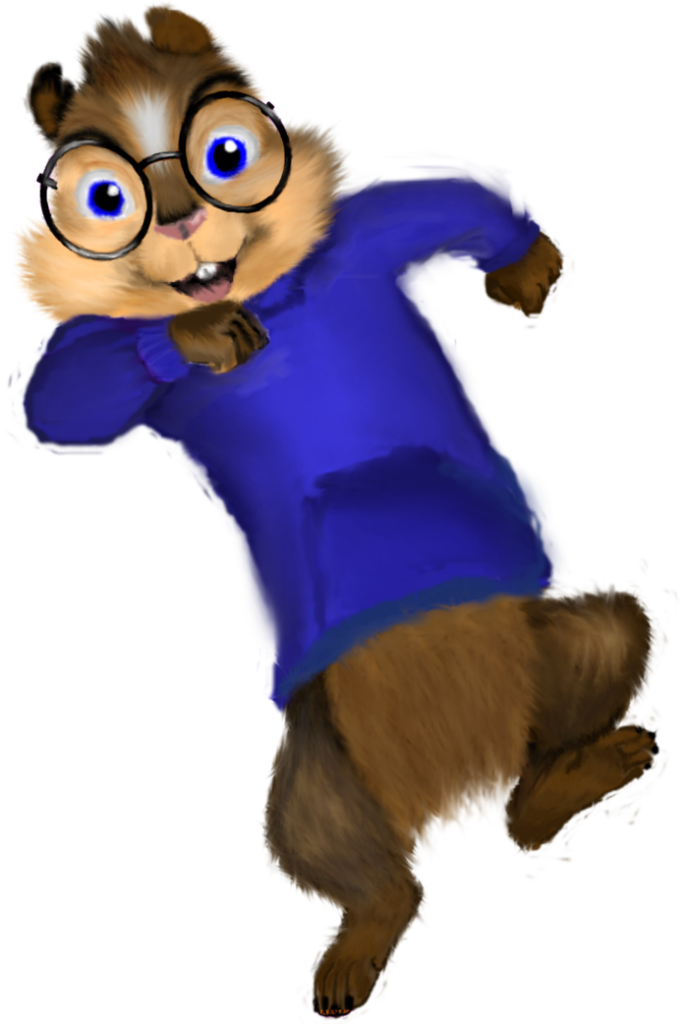 Charming Animated Chipmunk Wallpaper in Blue Shirt & Glasses