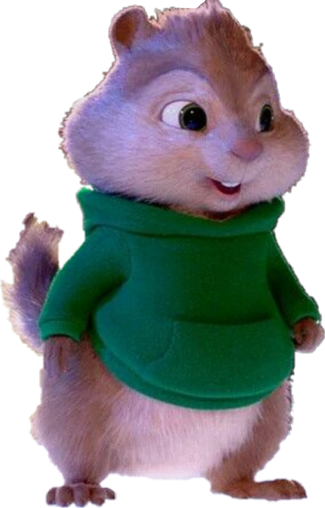 Charming Animated Chipmunk in Vibrant Green Sweater Wallpaper