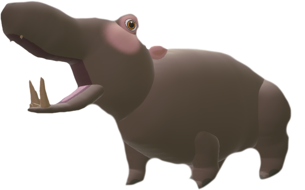 Charming Animated Hippopotamus Wallpaper for a Whimsical Background
