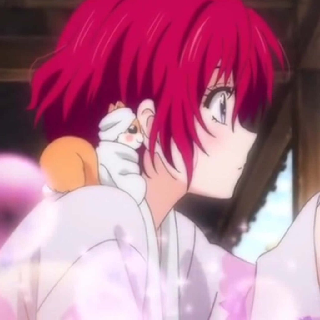 Whimsical Anime Character Wallpaper: Short Red Hair & Cute Creature