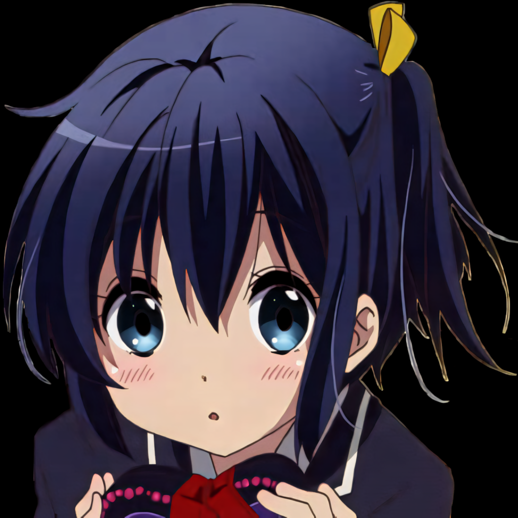 Charming Anime Girl Wallpaper: Striking Blue Eyes & Yellow Ribbon
