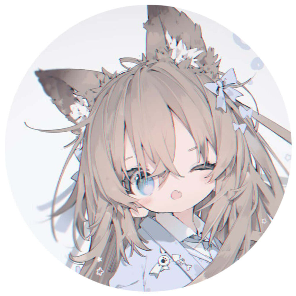 Charming Anime Girl Wallpaper: Cute Fox Eared PFP Design