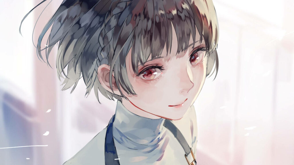 Charming Anime Girl Wallpaper: Soft Pastel Profile Background
