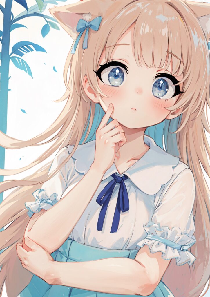 Charming Anime Girl Wallpaper: Cat Ears & Soft Pastel Colors