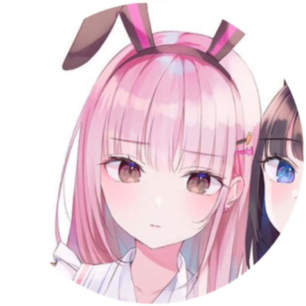 Charming Anime Girl with Bunny Ears - Cute Pastel PFP Wallpaper Background