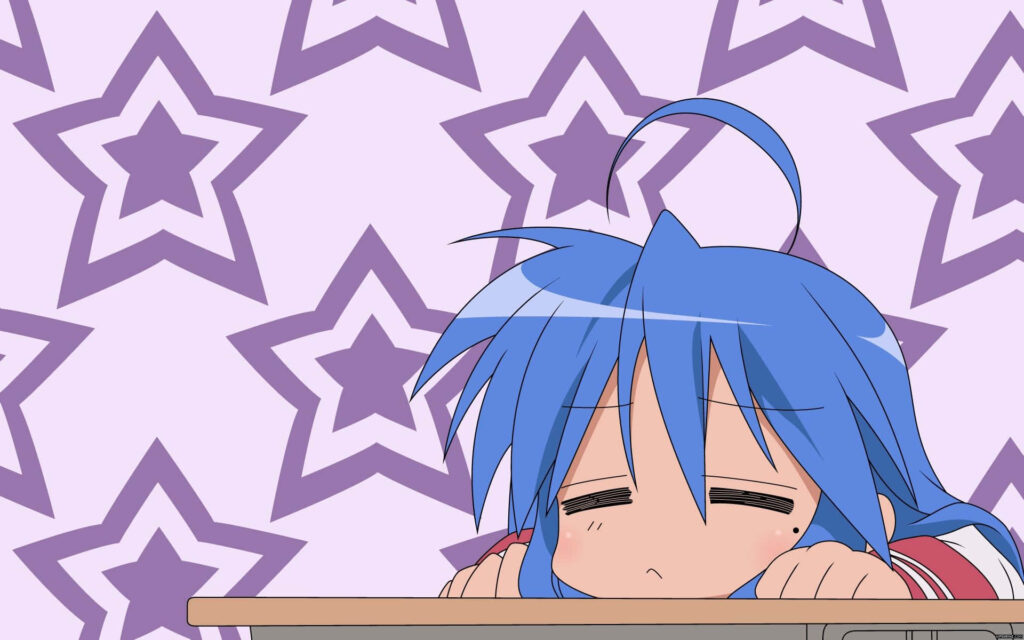 Charming Anime Character Wallpaper: Relaxing Pastel Purple Design