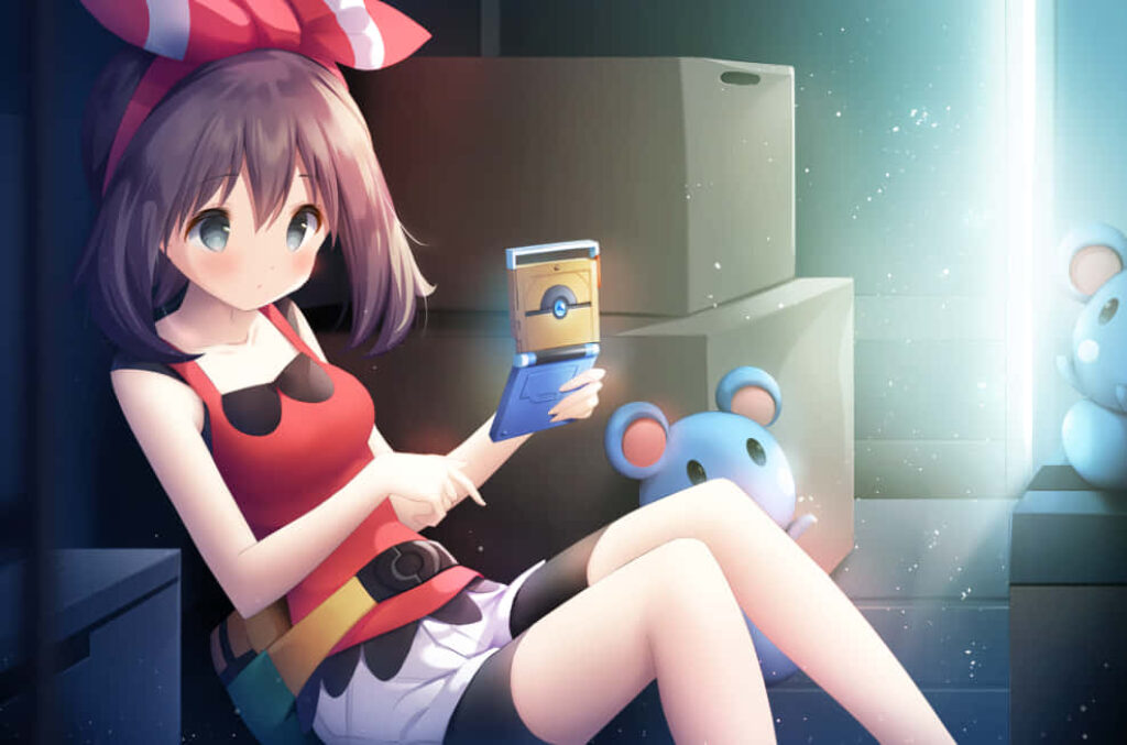 Charming Anime Wallpaper: Cozy Room with Azurill Toy & Soft Lights