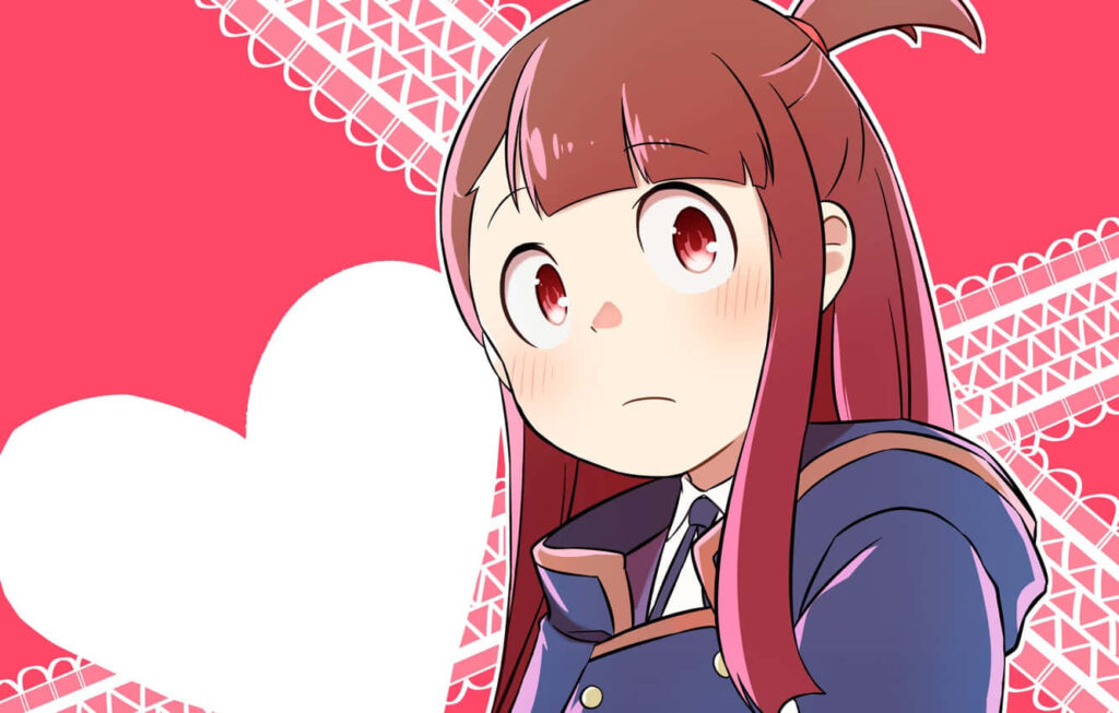 Adorable Atsuko Close-Up Wallpaper from *Little Witch Academia*