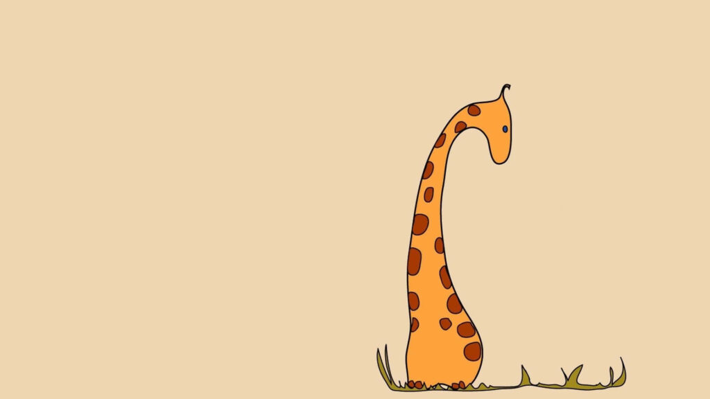 Adorable Baby Giraffe Wallpaper: Minimalist Design with Whimsical Touch