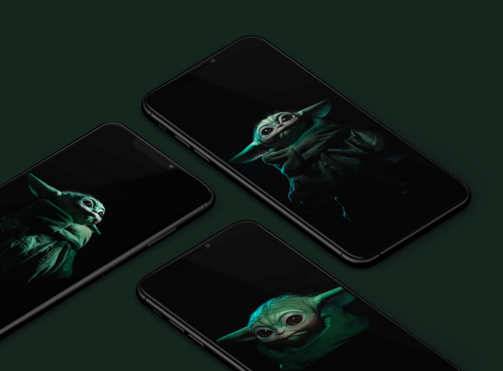 Enchanting Baby Yoda Wallpaper for Phones: Dark & Charming Design