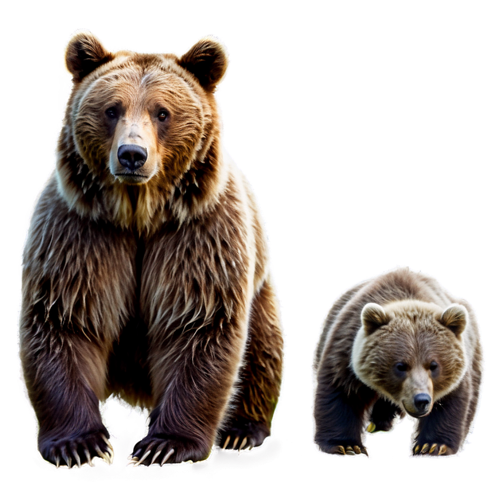 Charming Bear Family Wallpaper: Majestic Adult & Adorable Cub