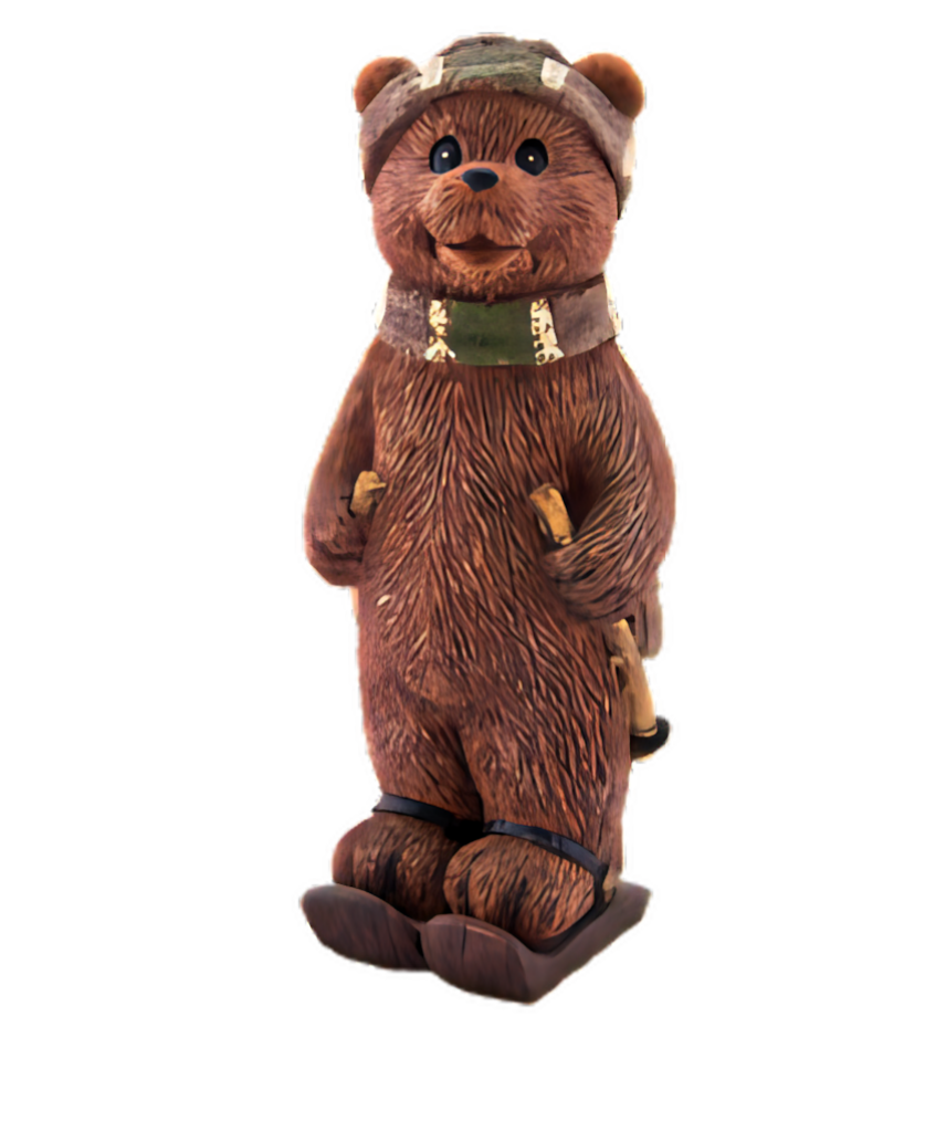 Charming Decorative Bear Figurine Wallpaper - Whimsical Rustic Style