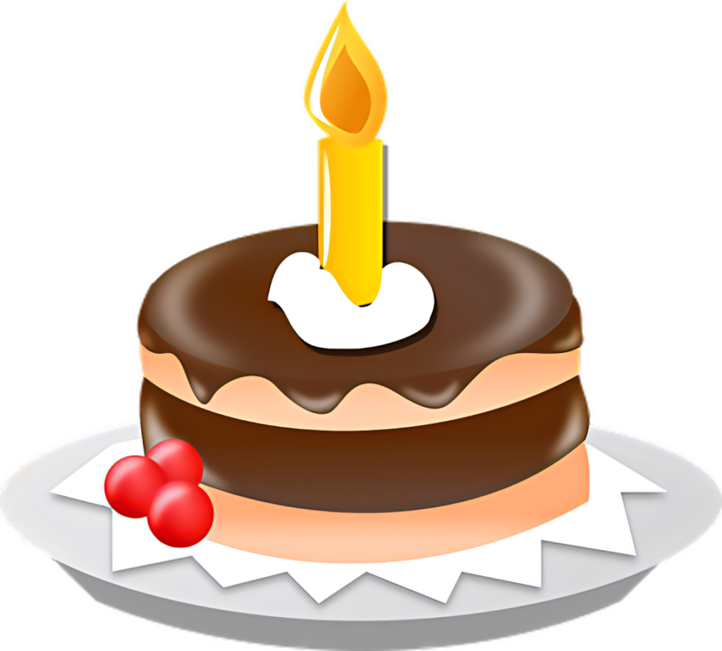 Charming Chocolate Birthday Cake with Candle and Berries Wallpaper