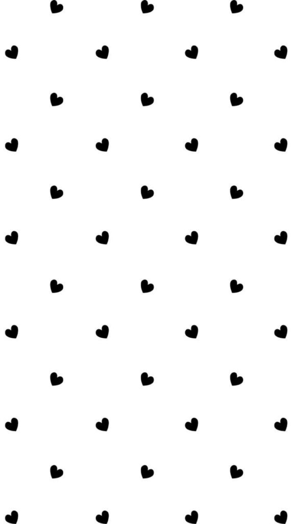 Whimsical Black & White Heart Pattern Wallpaper for Minimalist Spaces