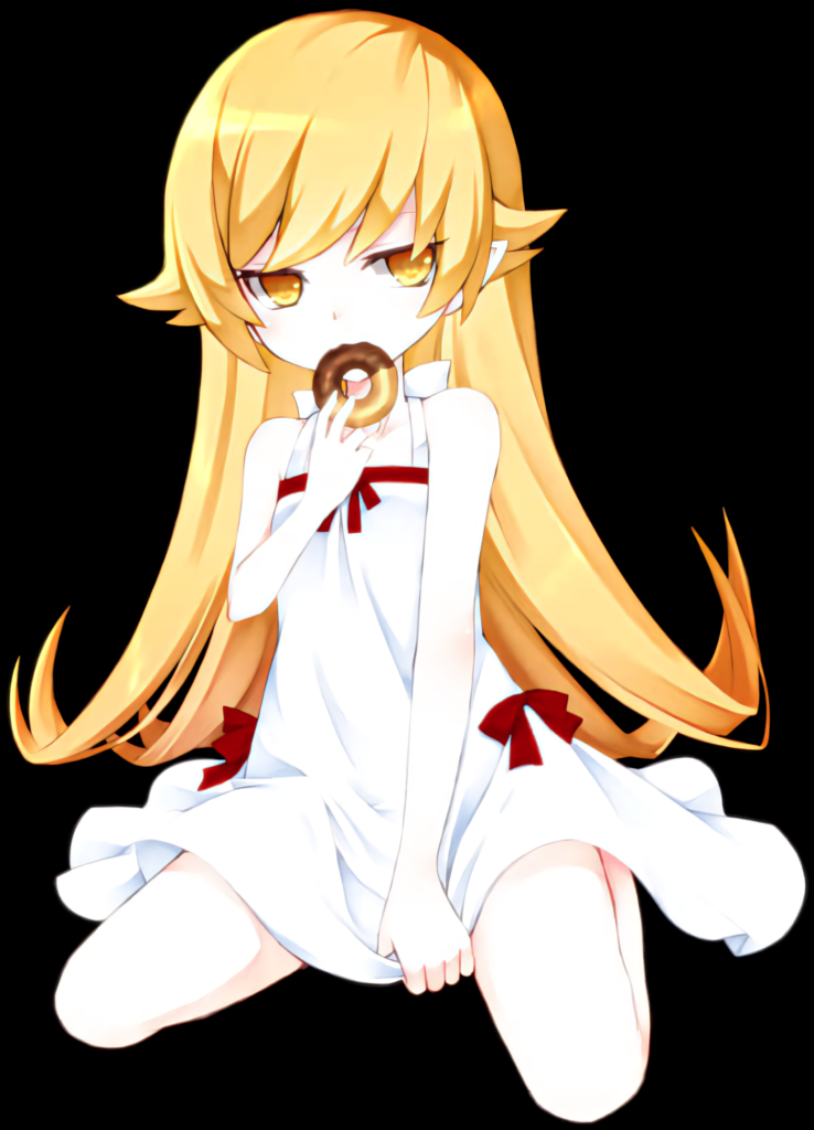 Charming Blonde Anime Girl with Donut - Transparent Wallpaper