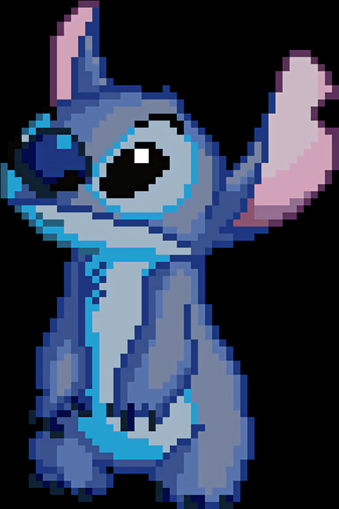 Whimsical Blue Alien Pixel Art Wallpaper for Playful Backgrounds
