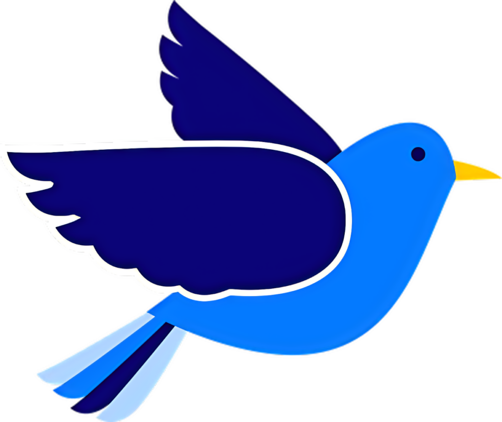 Charming Blue Bird Vector Art Wallpaper - Elegant Design Background