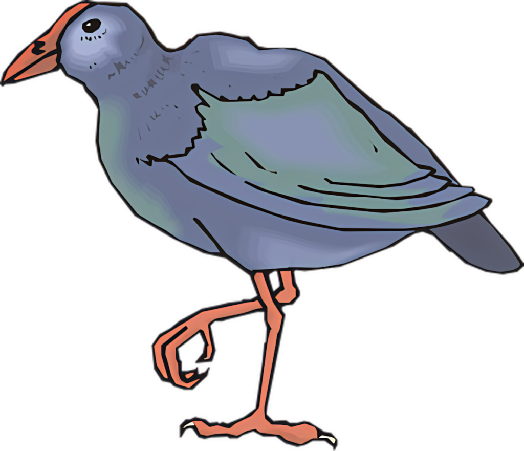 Charming Illustrated Blue Bird Wallpaper with Whimsical Design