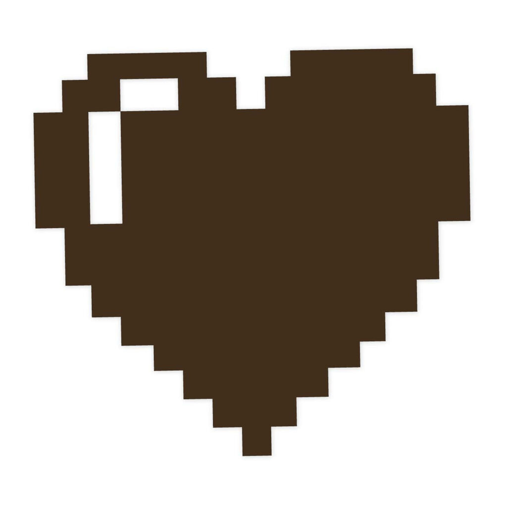 Retro Pixel Art Brown Heart Wallpaper Background - Minimalist Design