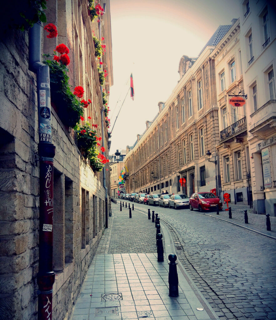 Charming Brussels Wallpaper: Vibrant Balconies & Historic Architecture